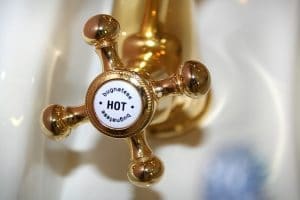 brass hot water tap for the hot water heater service page